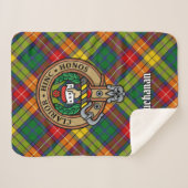 Clan Buchanan Crest over Tartan Sherpa Deken (Voorkant (horizontaal))