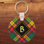Clan Buchanan Crest over Tartan Sleutelhanger (Voorkant)