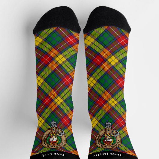 Clan Buchanan Crest over Tartan Socks Sokken (Top)
