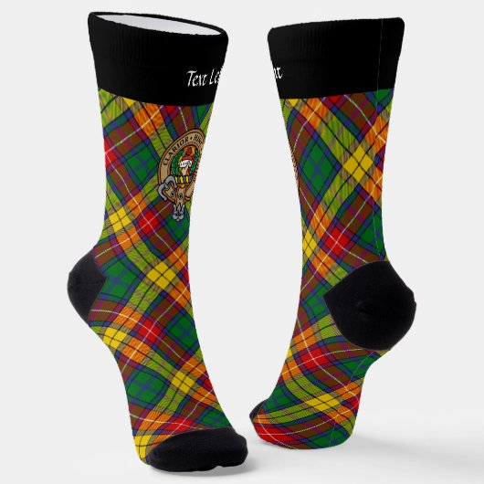 Clan Buchanan Crest over Tartan Socks Sokken (Gebogen)