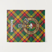 Clan Buchanan Crest over Tartan Wandkleed (Voorkant (horizontaal))
