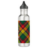 Clan Buchanan Crest over Tartan Waterfles (Rechts)