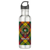 Clan Buchanan Crest over Tartan Waterfles (Voorkant)