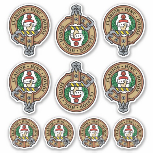 Clan Buchanan Crest Sticker Set (Voorkant)