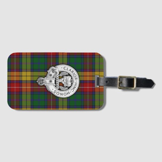 Clan Buchanan Crest & Tartan Bagagelabel (Voorkant (horizontaal))
