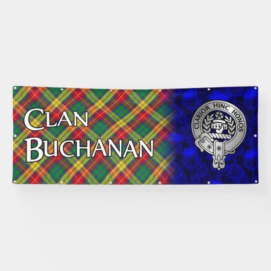 Clan Buchanan Crest & Tartan Banner (Horizontaal)