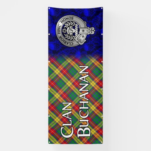 Clan Buchanan Crest & Tartan Banner (Verticaal)