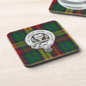 Clan Buchanan Crest & Tartan Bier Onderzetter (Linkerzijde)