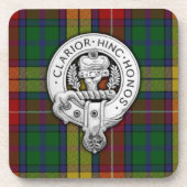 Clan Buchanan Crest & Tartan Bier Onderzetter (Voorkant)