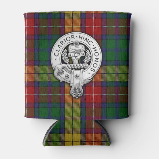 Clan Buchanan Crest & Tartan Blikjeskoeler (Voorkant)