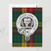 Clan Buchanan Crest & Tartan Briefkaart (Voorkant / Achterkant)