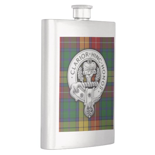 Clan Buchanan Crest & Tartan Flacon (Rechts)