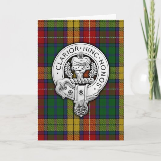 Clan Buchanan Crest & Tartan Kaart (Voorkant)