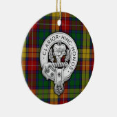 Clan Buchanan Crest & Tartan Keramisch Ornament (Rechts)