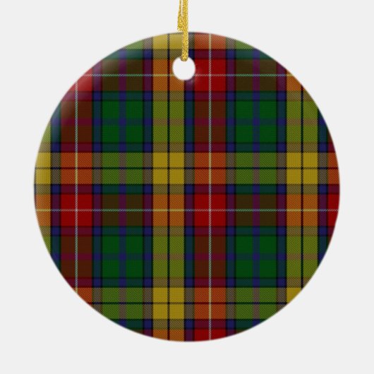 Clan Buchanan Crest & Tartan Keramisch Ornament (Achterkant)