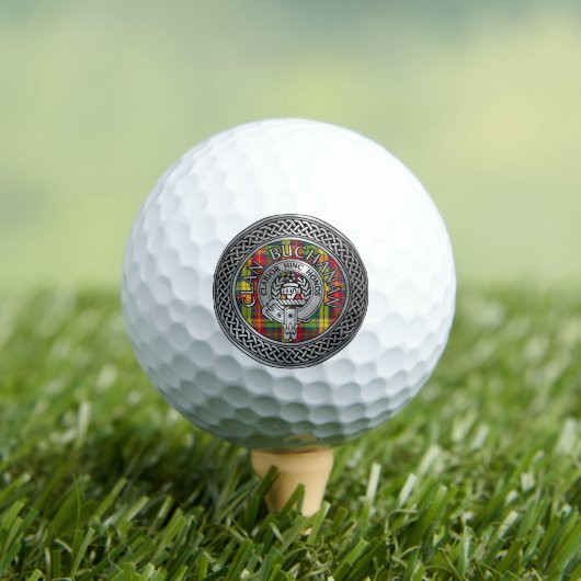 Clan Buchanan Crest & Tartan Knot Golfballen (Insitu Shirt)