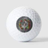 Clan Buchanan Crest & Tartan Knot Golfballen (Voorkant)
