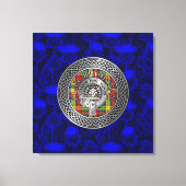 Clan Buchanan Crest & Tartan Knot op Thistle Canvas Afdruk (Voorkant)