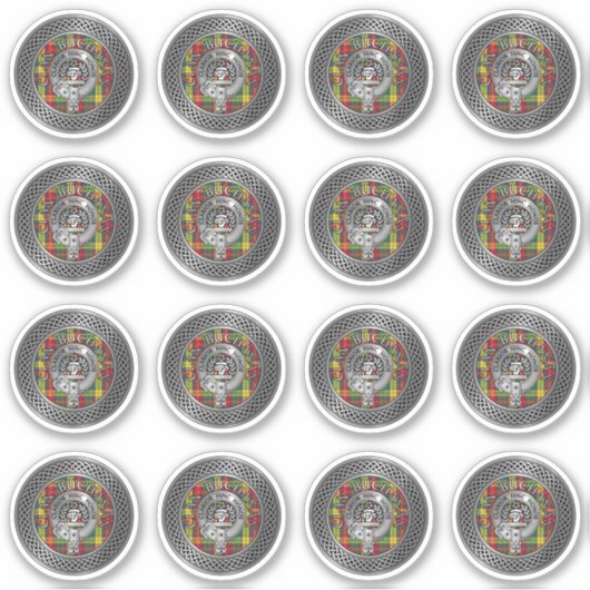 Clan Buchanan Crest & Tartan Knot Sticker (Voorkant)