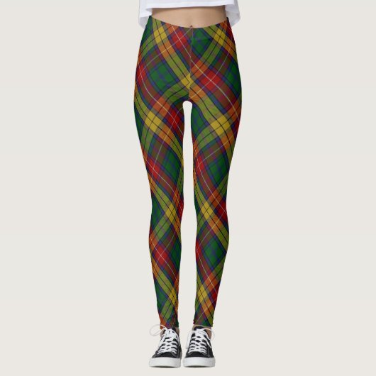 Clan Buchanan Crest & Tartan Leggings (Voorkant)