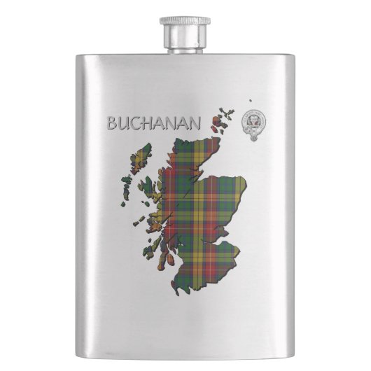 Clan Buchanan Crest & Tartan Map Flacon (Voorkant)