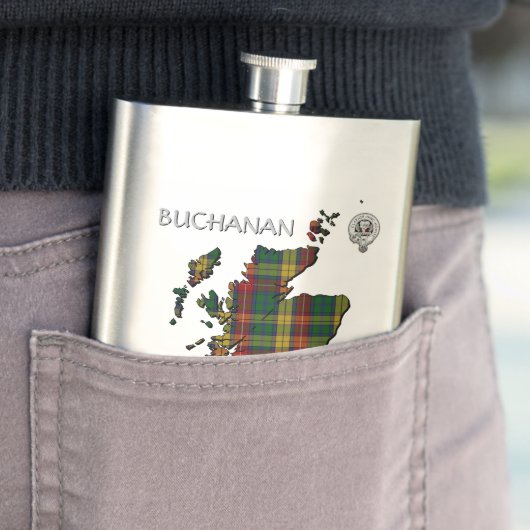 Clan Buchanan Crest & Tartan Map Flacon (Voorbeeld)