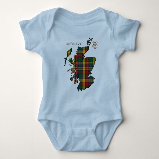 Clan Buchanan Crest & Tartan Map Romper (Voorkant)
