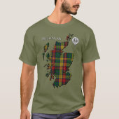 Clan Buchanan Crest & Tartan Map T-shirt (Voorkant)