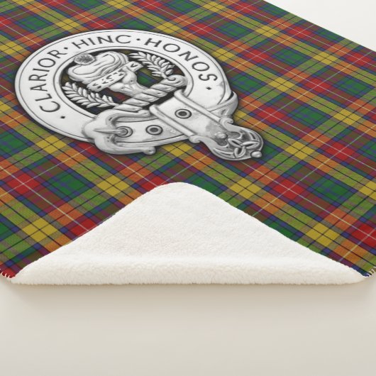 Clan Buchanan Crest & Tartan Sherpa Deken (3/4)