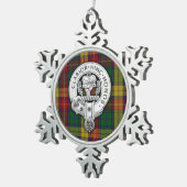 Clan Buchanan Crest & Tartan Tin Sneeuwvlok Ornament (Rechts)