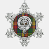 Clan Buchanan Crest & Tartan Tin Sneeuwvlok Ornament (Voorkant)