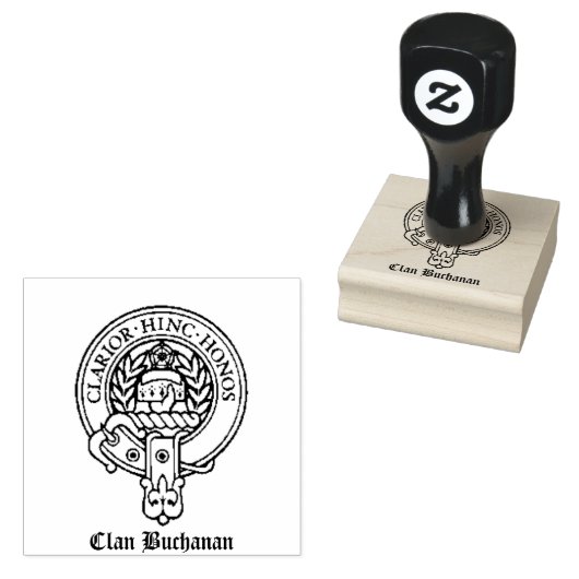 Clan Buchanan Crest Wood Stamp Rubberstempel (Gestempeld)