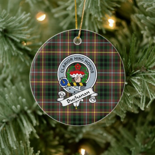 Clan Buchanan Hunting Badge Tartan Pset Keramisch Ornament (Boom)
