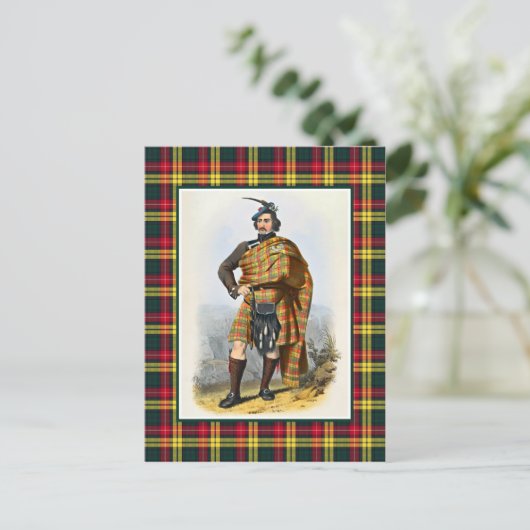 Clan Buchanan  Illustratie Tartan Lijst Briefkaart (Staand voorkant)