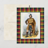 Clan Buchanan  Illustratie Tartan Lijst Briefkaart (Voorkant / Achterkant)