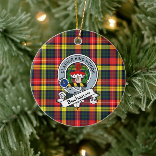 Clan Buchanan Modern Badge Tartan Pset Keramisch Ornament (Boom)