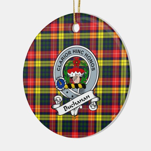 Clan Buchanan Modern Badge Tartan Pset Keramisch Ornament (Links)