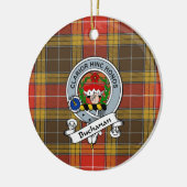 Clan Buchanan Old Set Weathered Badge Tartan Pset Keramisch Ornament (Links)