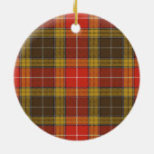 Clan Buchanan Old Set Weathered Badge Tartan Pset Keramisch Ornament (Achterkant)