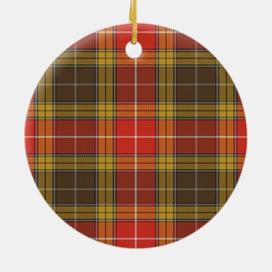 Clan Buchanan Old Set Weathered Badge Tartan Pset Keramisch Ornament (Achterkant)