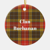 Clan Buchanan Old Set Weathered Tartan Keramisch Ornament (Voorkant)