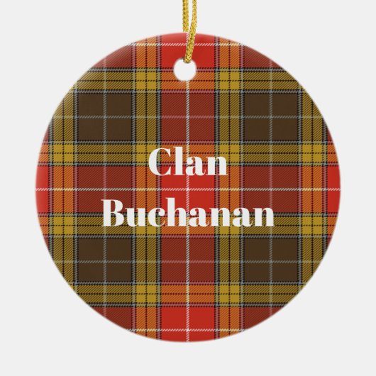 Clan Buchanan Old Set Weathered Tartan Keramisch Ornament (Voorkant)