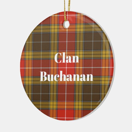 Clan Buchanan Old Set Weathered Tartan Keramisch Ornament (Links)