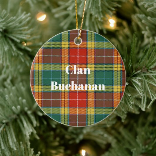 Clan Buchanan Old Sett Tartan Keramisch Ornament (Boom)