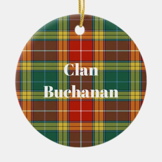 Clan Buchanan Old Sett Tartan Keramisch Ornament (Voorkant)