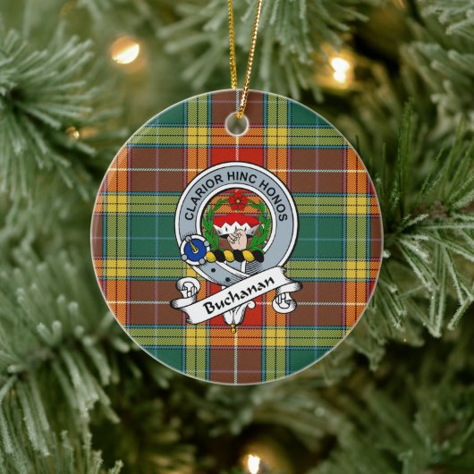 Clan Buchanan Oude Sett Badge Tartan Schotsgeruite Keramisch Ornament (Boom)