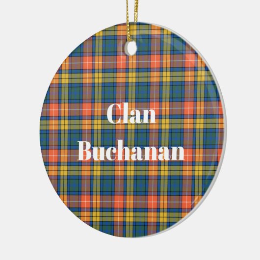 Clan Buchanan Oude Tartan Keramisch Ornament (Links)