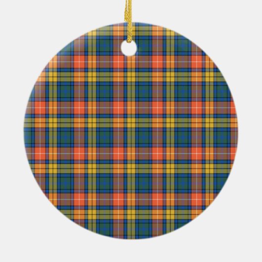 Clan Buchanan Oude Tartan Keramisch Ornament (Achterkant)