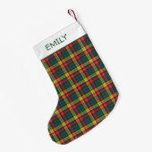 Clan Buchanan Plaid Persoonlijke naam Tartan Kleine Kerstsok (Achterkant (Hangend))