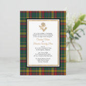 Clan Buchanan Plaid Thistle bruiloft uitnodiging (Staand voorkant)